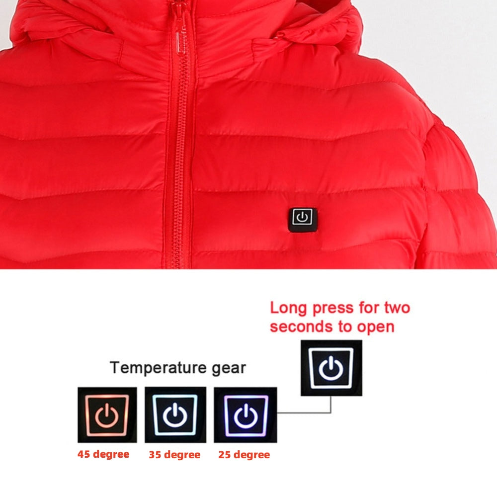 Heated Jacket USB Electric Cotton Coat Zip-up Heater Thermal Clothing Heating Vest