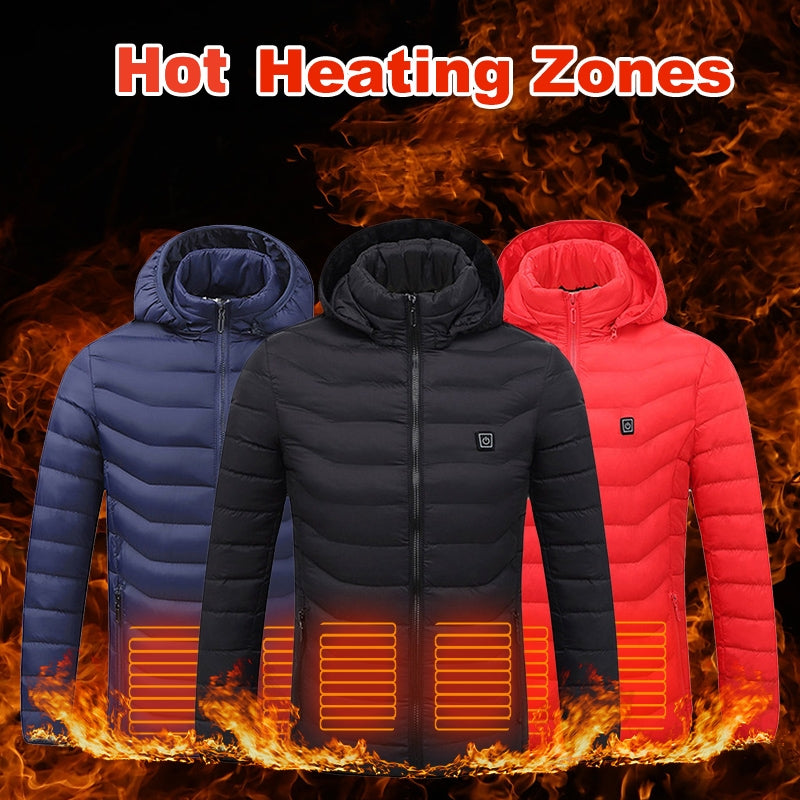 Heated Jacket USB Electric Cotton Coat Zip-up Heater Thermal Clothing Heating Vest