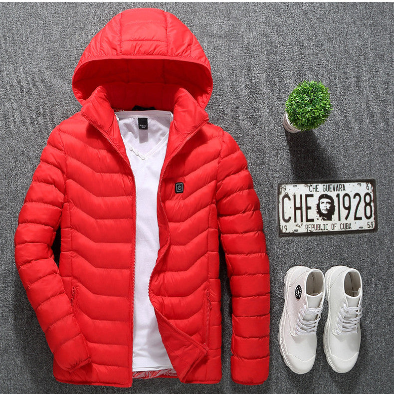 Heated Jacket USB Electric Cotton Coat Zip-up Heater Thermal Clothing Heating Vest